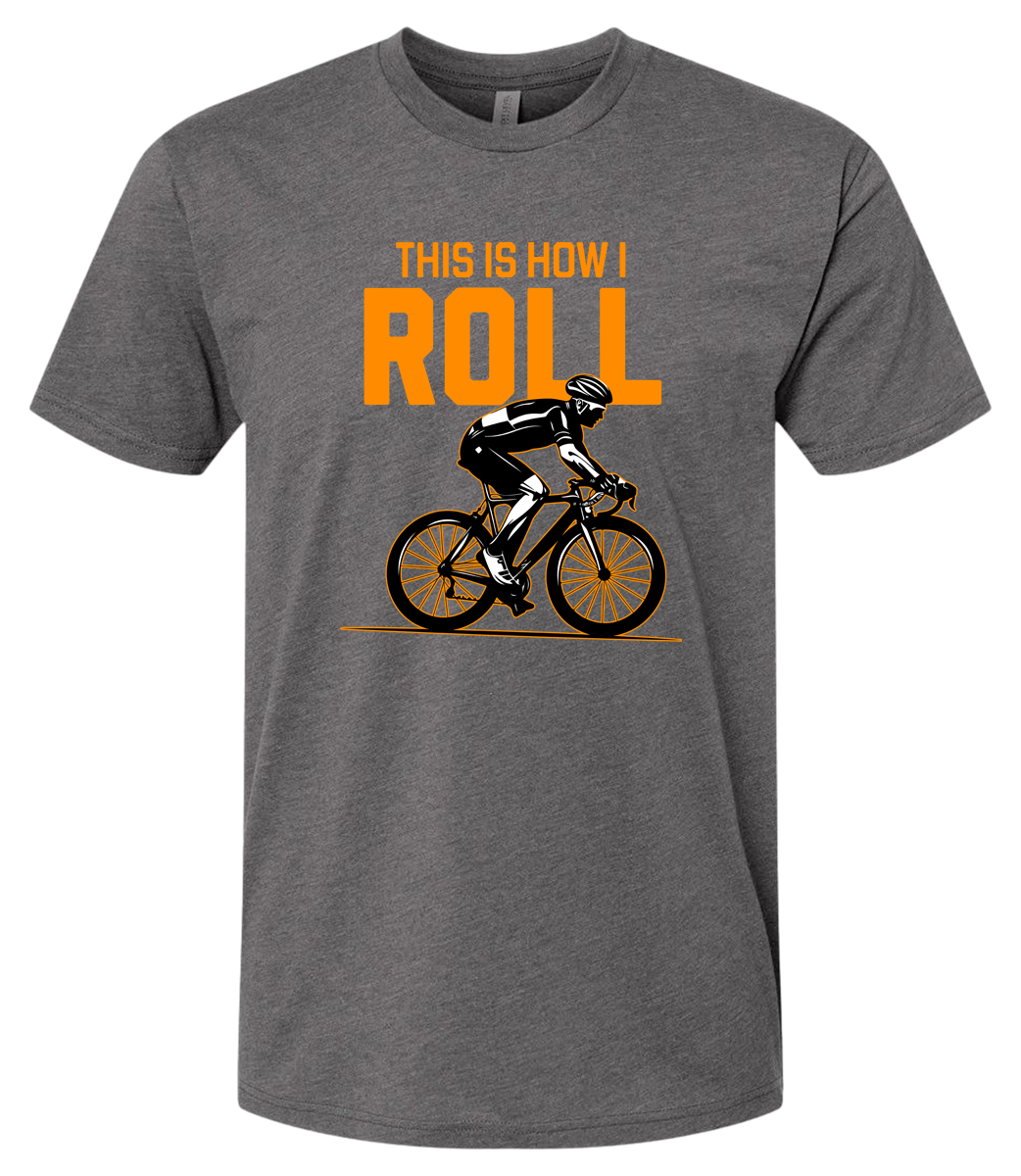 Man on a bicycle riding with the words This is how I roll