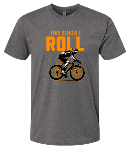 Man on a bicycle riding with the words This is how I roll