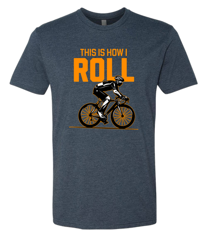 Man on a bicycle riding with the words This is how I roll