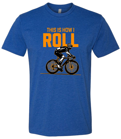 Man on a bicycle riding with the words This is how I roll