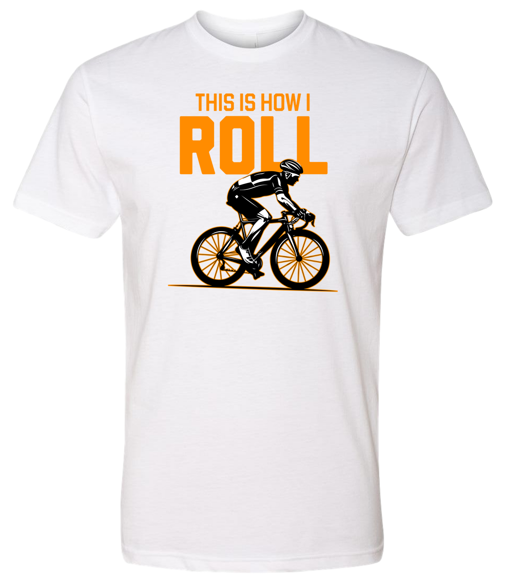 Man on a bicycle riding with the words This is how I roll